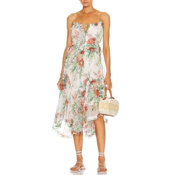 NWT. ZIMMERMANN 100% silk dress Sz AU2 US8 multi color - Picture 1 of 16